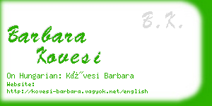 barbara kovesi business card